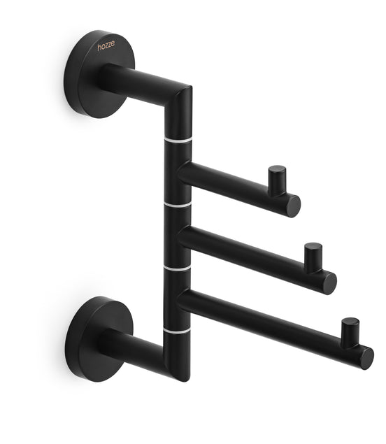 Chrome triple swivel towel bar