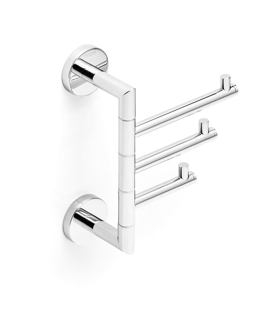 Chrome triple swivel towel bar