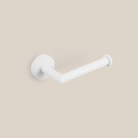 Matte white wall-mounted toilet paper holder 