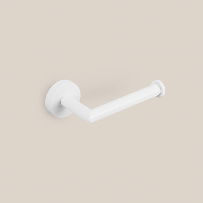 Matte white wall-mounted toilet paper holder 