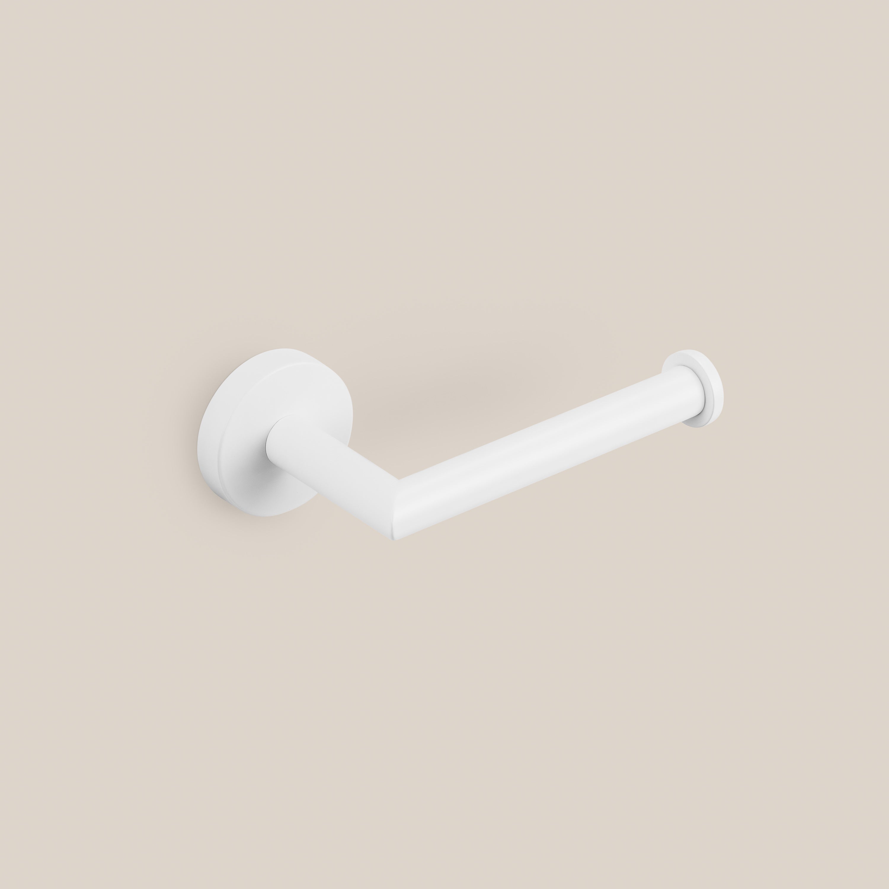 Matte white wall-mounted toilet paper holder 