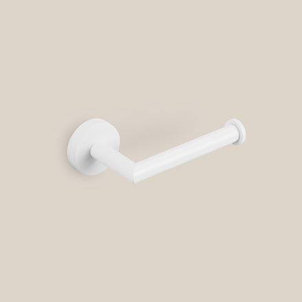 Matte white wall-mounted toilet paper holder 