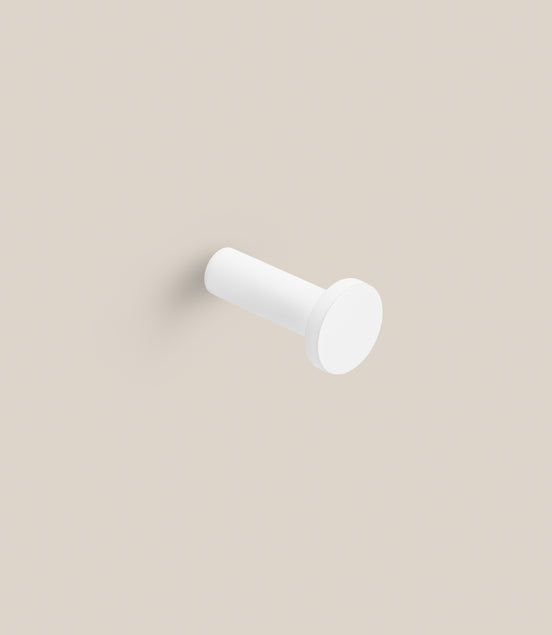 Matte white single towel hook