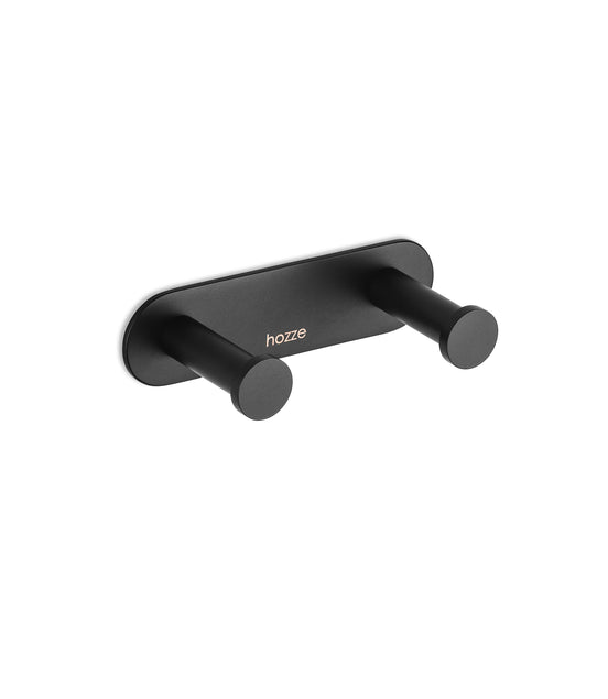 Wall-mounted bar with 2 chrome hooks
