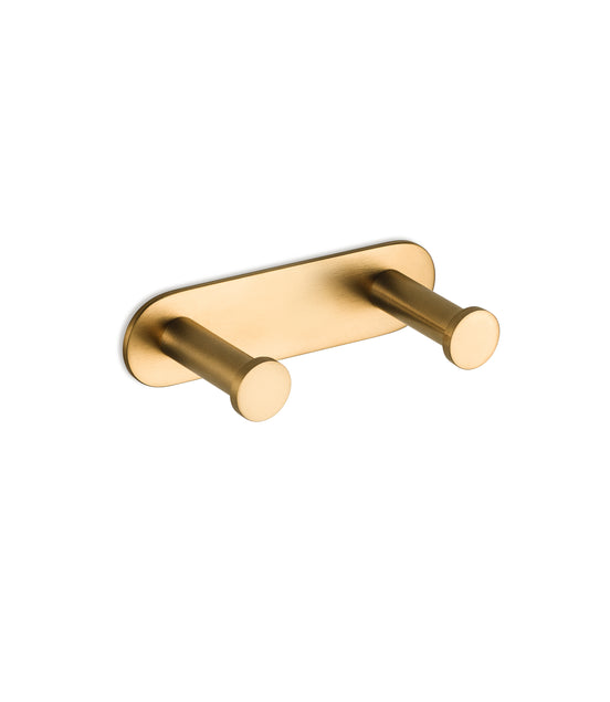 Wall-mounted bar with 2 chrome hooks