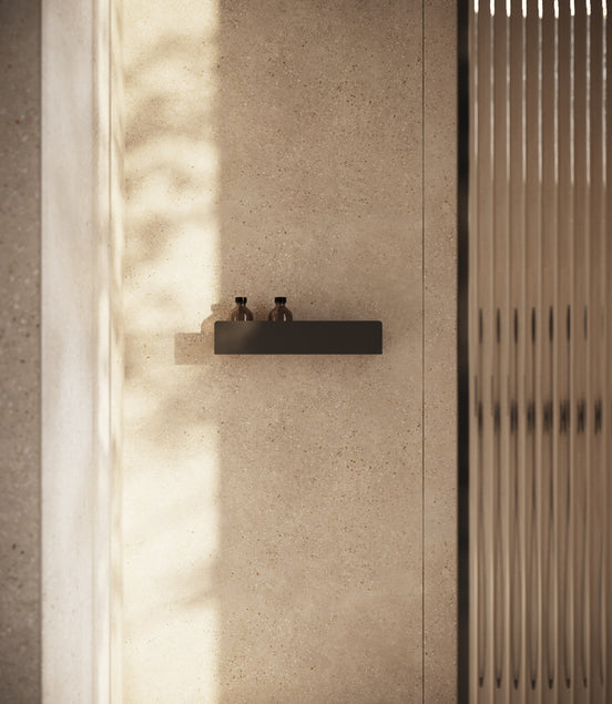 Matte black shower shelf 60 cm