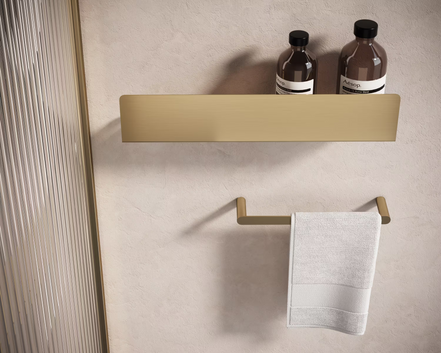 Brushed gold shower shelf  40 cm
