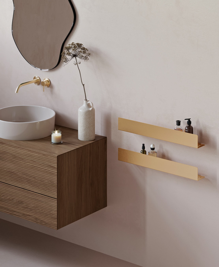 Brushed gold shower shelf  40 cm