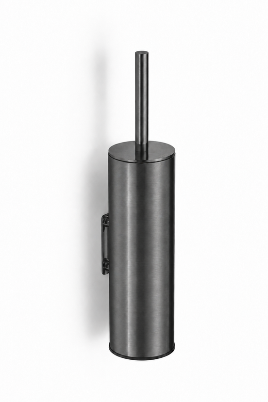 Chrome wall-mounted toilet brush