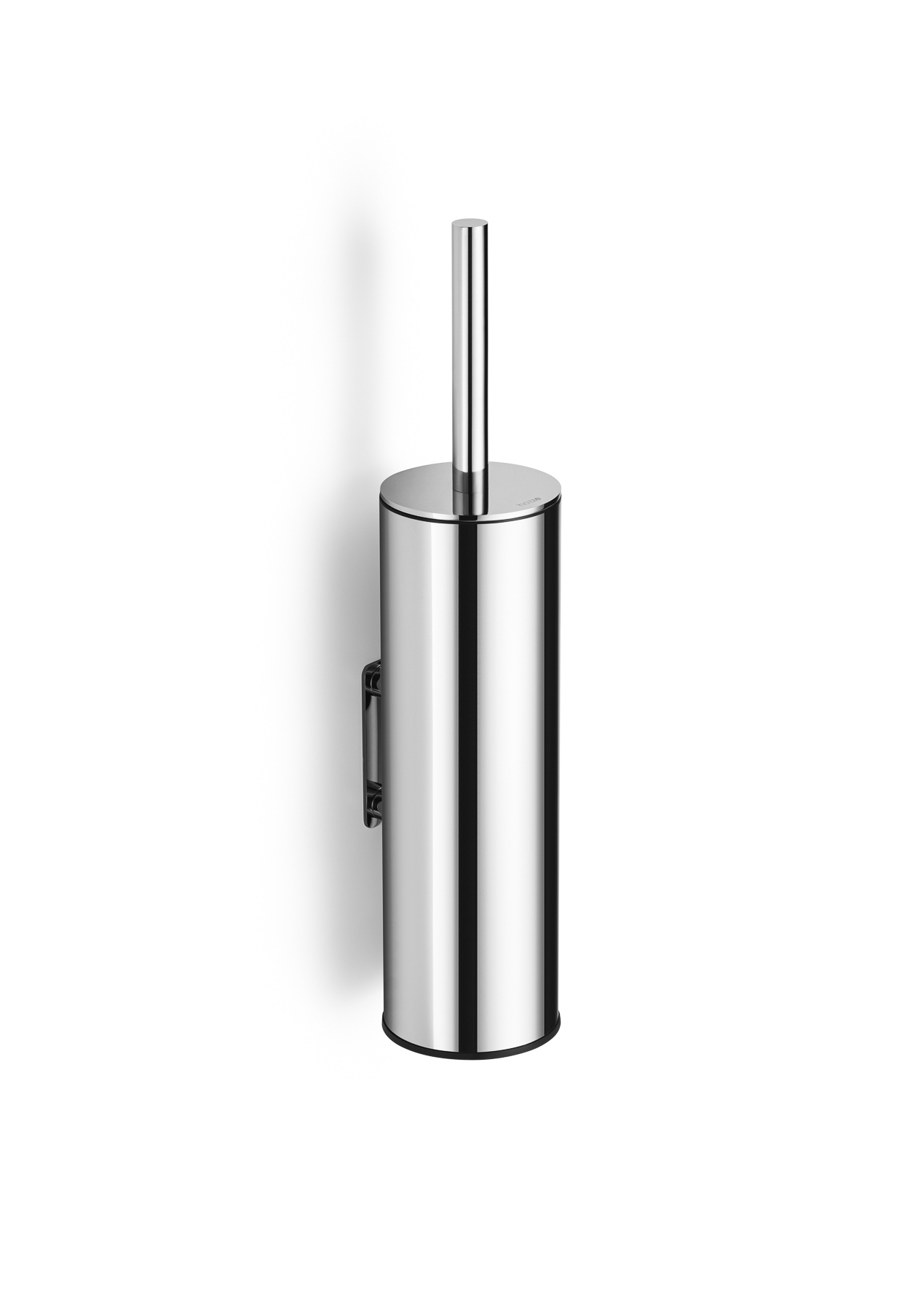Chrome wall-mounted toilet brush