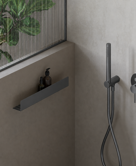 Brushed gold shower shelf  40 cm