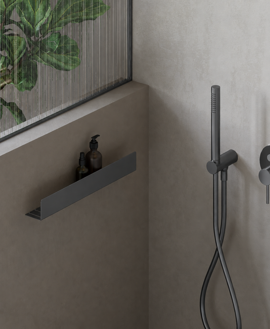 Shower shelf 40 cm brushed graphite