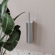 Brushed copper wall-mounted toilet brush