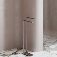 Chrome freestanding towel rack