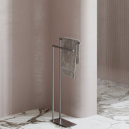 Chrome freestanding towel rack