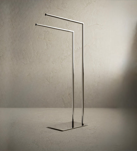 Chrome freestanding towel rack