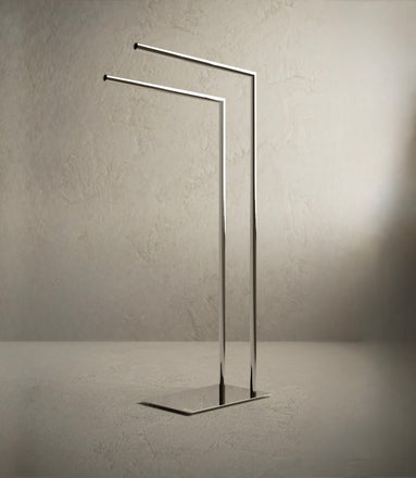 Chrome freestanding towel rack