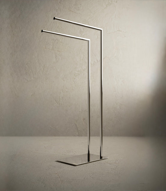 Chrome freestanding towel rack