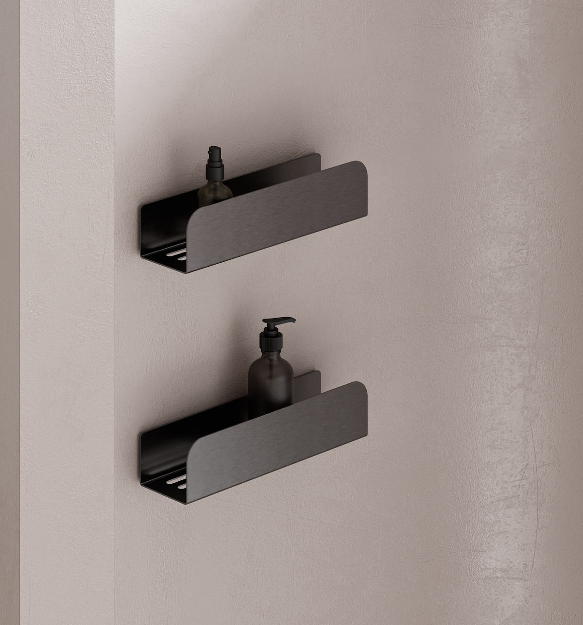 Drill-Free Shower Shelf – Brushed Graphite