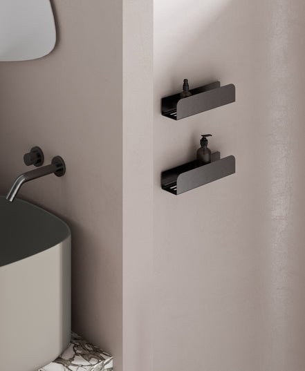 Drill-Free Shower Shelf – Brushed Graphite