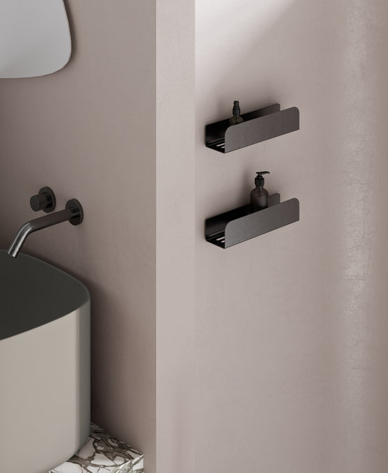 Drill-Free Shower Shelf – Brushed Graphite