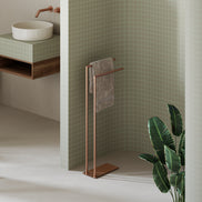 Chrome freestanding towel rack