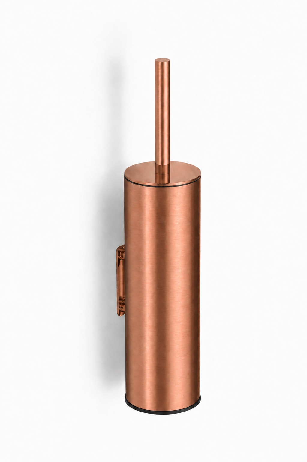 Chrome wall-mounted toilet brush