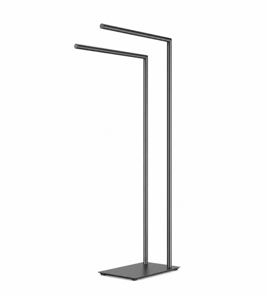 Chrome freestanding towel rack