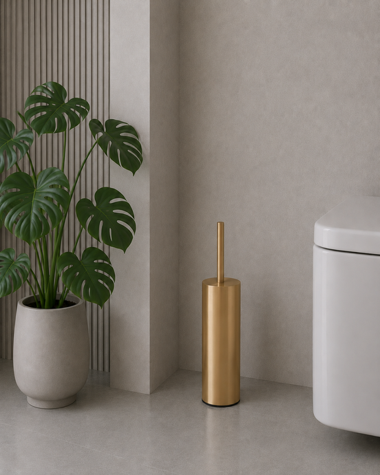 Freestanding Toilet Brush – Brushed Gold
