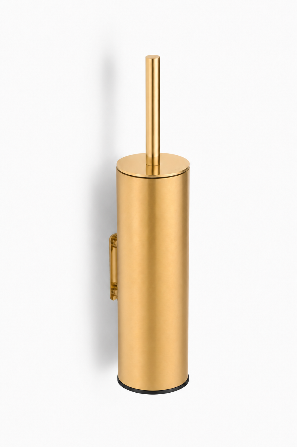 Chrome wall-mounted toilet brush
