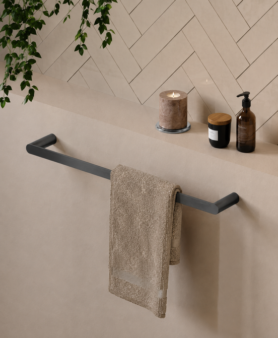 Wall-mounted towel rack 50 cm – brushed graphite finish