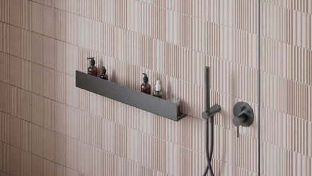 Brushed gold shower shelf  40 cm
