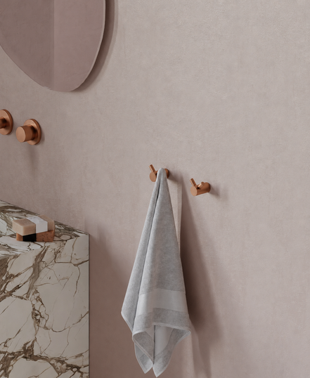 Double wall hook – brushed copper finish