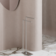 Chrome freestanding towel rack