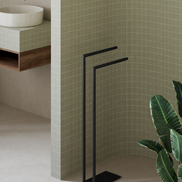 Chrome freestanding towel rack