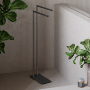 Chrome freestanding towel rack