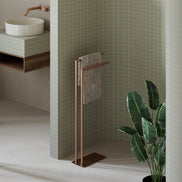Chrome freestanding towel rack