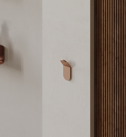 Bathroom hook without drilling – brushed copper finish