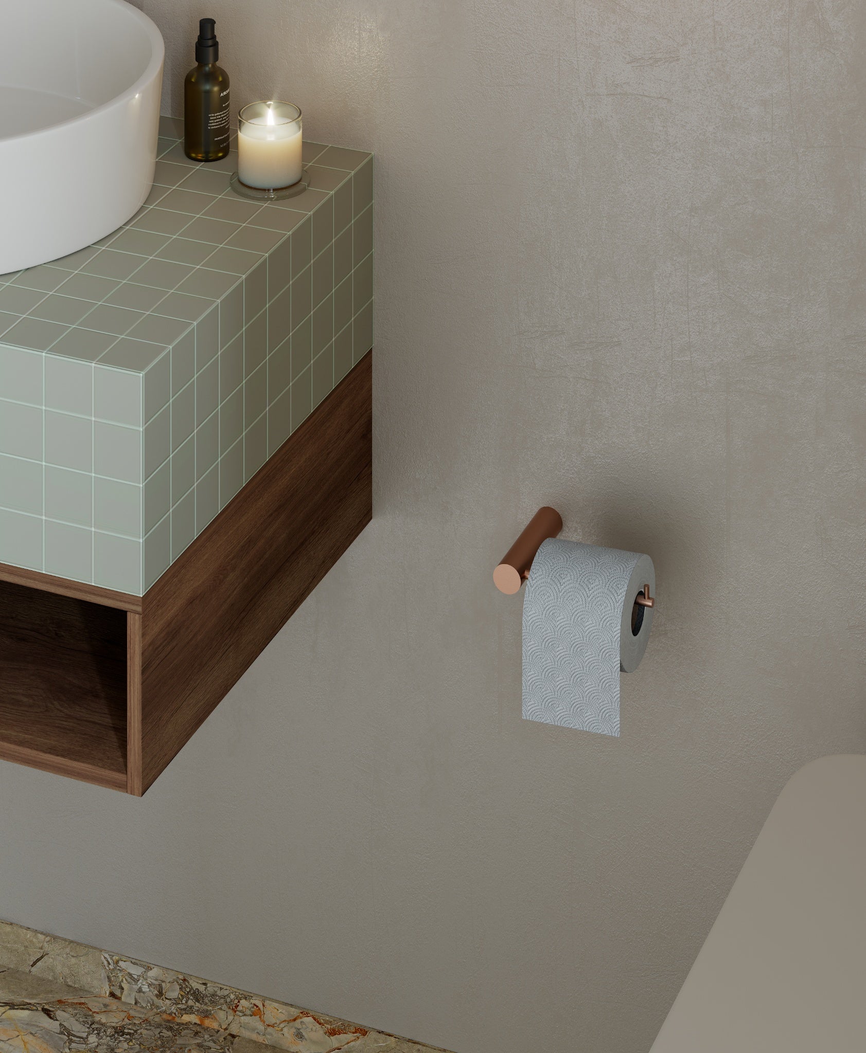 Toilet paper holder brushed graphite