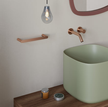 Wall-mounted towel rack 25 cm – brushed graphite finish