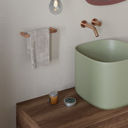 Wall-mounted towel bar 25 cm – brushed copper finish