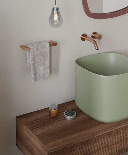 Wall-mounted towel bar 25 cm – brushed copper finish