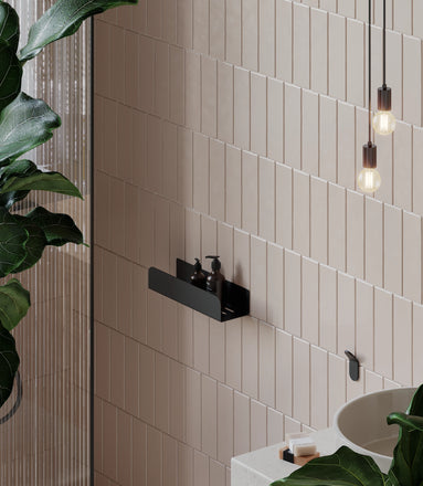 Matte white shower shelf – no-drill installation