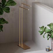 Chrome freestanding towel rack