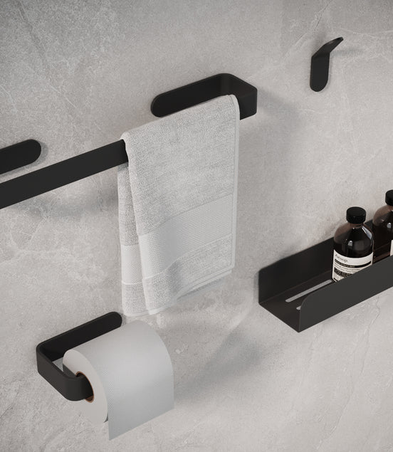 Bathroom hook without drilling – matte black finish