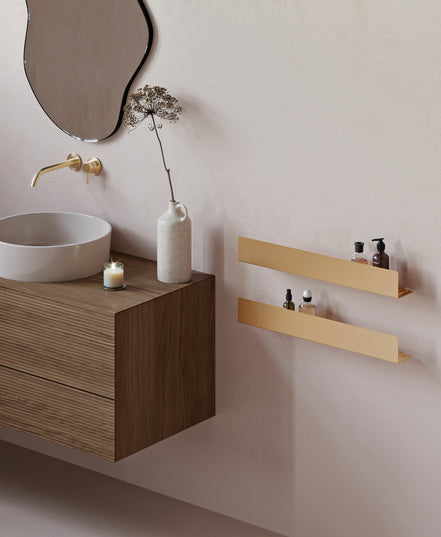 Brushed gold shower shelf  60 cm