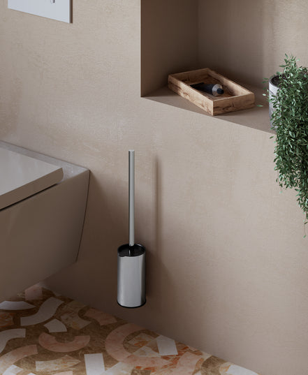 Brosse WC murale ou sur pied – finition chromée