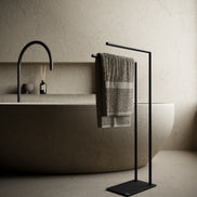 Chrome freestanding towel rack