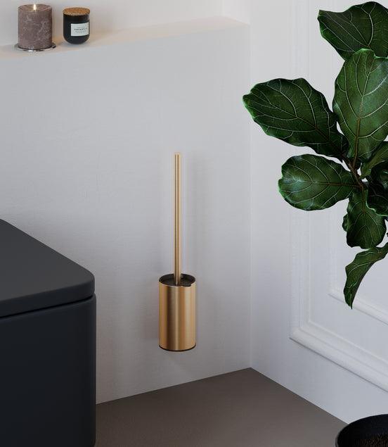 Brushed gold toilet brush – wall-mounted or freestanding